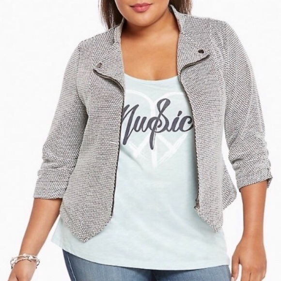 torrid Jackets & Blazers - Torrid Knit Textured Moto Jacket